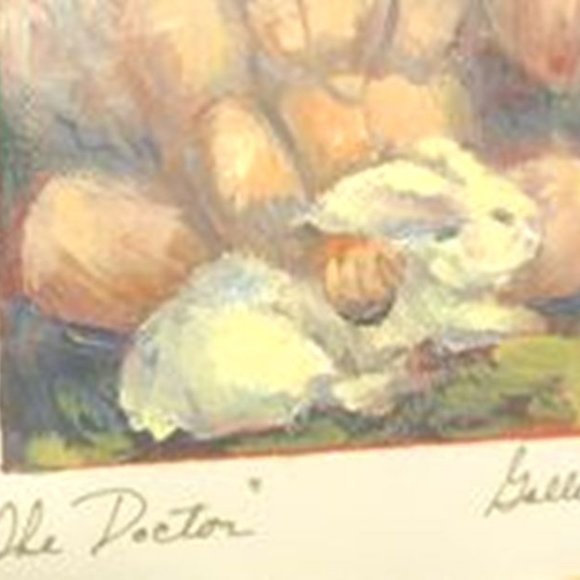 Framed Art Print "The Doctor" Cherub Angel Doctor & Rabbit: K. Galleher Virginia - Picture 9 of 11